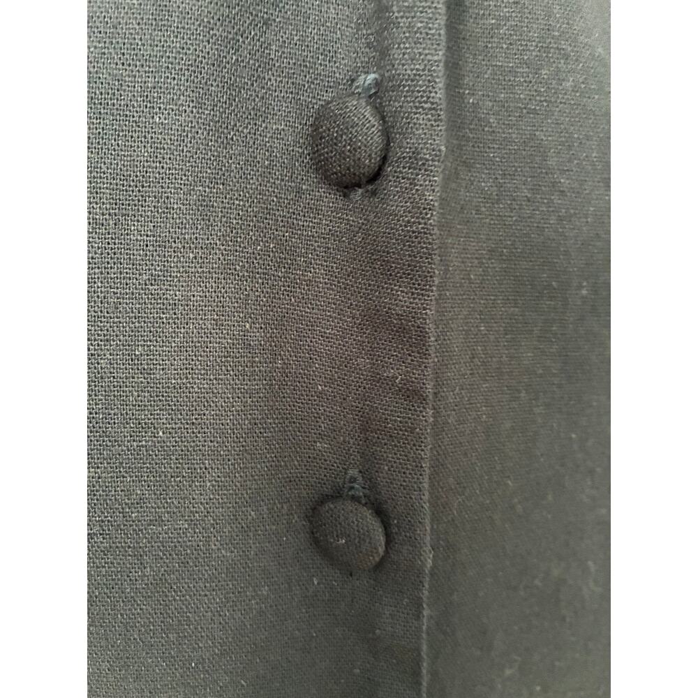 Monteau Black Sleeveless Button Front Dress Flirty Skirt Bottom 90's Size S - Picture 6 of 11